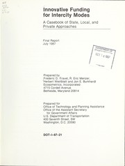 Front cover of Innovative funding for intercity modes by Frederic D. Fravel