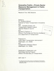 Cover of Innovative public-private sector resource management in public transportation by Vincenzo Milione