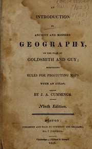 Cover of An introduction to ancient and modern geography on the plan of Goldsmith and Guy by J. A. Cummings
