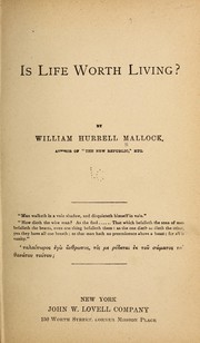 Front cover of Is life worth living? by W. H. Mallock