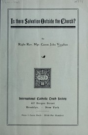 Front cover of Is there salvation outside the Church? by Vaughan, Bernard