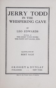 Front cover of Jerry Todd in the whispering cave by Leo Edwards