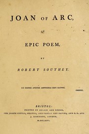 Front cover of Joan of Arc by Robert Southey