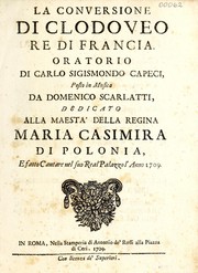 Front cover of La conversione di Clodoveo re di Francia by Carlo Sigismondo Capece