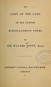 Front cover of The Lady of the lake by Sir Walter Scott