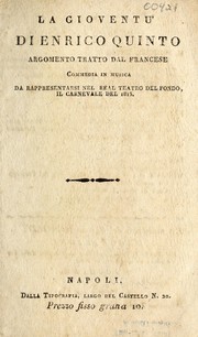 Front cover of La gioventù di Enrico Quinto by Ferdinand Hérold