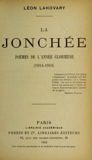 Front cover of La jouchèe, poems de l'année glorieuse (1914-1915) by Léon Lahovary
