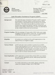 Front cover of Lake Education Assistance Program (LEAP) by Illinois. Environmental Protection Agency. Lake Education Assistance Program