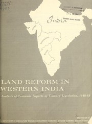 Front cover of Land reform in western India by Gene Wunderlich