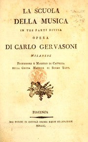 Front cover of La scuola della musica in 3 parti divisa by Carlo Gervasoni