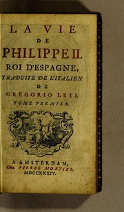 Cover of Vita del Catolico Re Filippo II., monarca delle Spagne by Gregorio Leti
