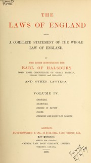 Cover of The laws of England by Hardinge Stanley Giffard Earl of Halsbury