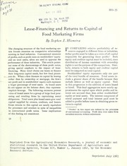 Cover of Lease-financing and returns to capital of food marketing firms by Stephen J. Hiemstra