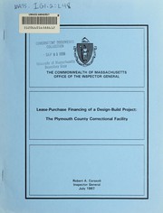 Cover of Lease-purchase financing of a design-build project by Massachusetts. Office of the Inspector General
