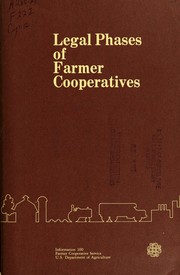 Front cover of Legal phases of farmer cooperatives by U.S. Farmer Cooperative Service