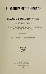 Cover of Le monument Cremazie by Philippe Herbert