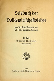 Cover of Lesebuch der volkswirtschaftslehre von Otto Neurath und Anna Schapire Neurath by Otto Neurath