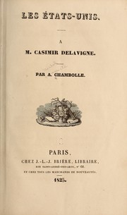 Front cover of Les États-Unis by Michel Auguste Chambolle.