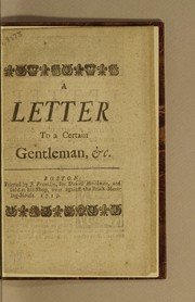 Front cover of A letter to a certain gentleman, &c by Thomas Robie