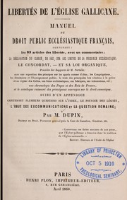 Front cover of Libertés de l'Église gallicane by André Marie Jean Jacques Dupin