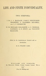 Front cover of Life and finite individuality by Herbert Wildon Carr
