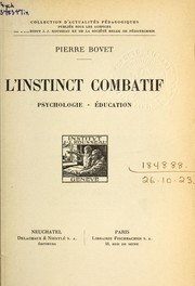 Cover of L' instinct combatif by Bovet, Pierre