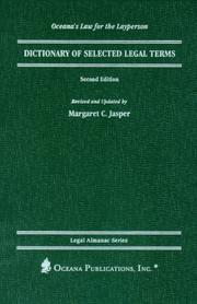 Cover of Dictionary of selected legal terms by Margaret C. Jasper