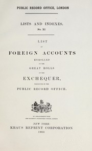 Front cover of List of foreign accounts by Great Britain. Public Record Office