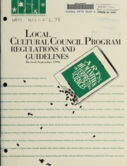 Cover of Local cultural council program regulations and guidelines by Massachusetts Cultural Council