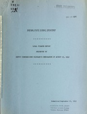 Front cover of Local finance report requested by Deputy Commissioner Fairbank's memorandum of August 25, 1949 by Montana. Department of Highways