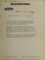 Front cover of Local projects program -- fiscal year 1978 by Massachusetts Council on the Arts and Humanities