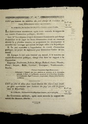 Cover of Loi qui nomme les membres du juri charge de l'examen des livres e le mentaires remis au concours by France. Convention nationale