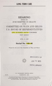 Cover of Long-term care by United States. Congress. House. Committee on Ways and Means. Subcommittee on Health
