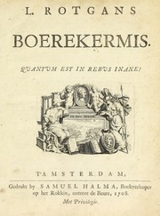 Cover of L. Rotgans Boerekermis by Lukas Rotgans