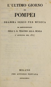 Front cover of L'ultimo giorno di Pompei by Giovanni Pacini