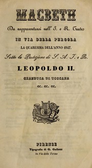 Cover of Macbeth by Giuseppe Verdi