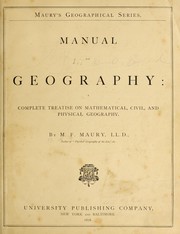 Front cover of Manual of geography by Matthew Fontaine Maury