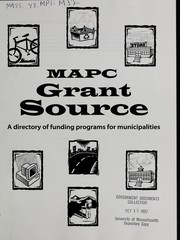 Cover of MAPC grant source by Massachusetts. Metropolitan Area Planning Council