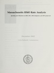 Front cover of Massachusetts HMO rate analysis by Massachusetts. Division of Health Care Finance and Policy