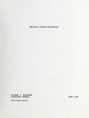 Cover of Medicaid estate recoveries by United States. Dept. of Health and Human Services. Office of Inspector General. Office of Analysis and Inspections