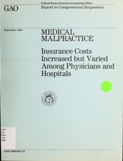 Cover of Medical malpractice by United States. General Accounting Office