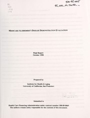 Front cover of Medicare Alzheimer's disease demonstration evaluation by Robert J. Newcomer