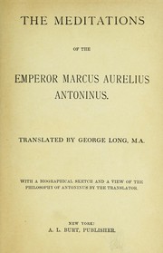 Front cover of The meditations of the Emperor Marcus Aurelius Antoninus by Marcus Aurelius