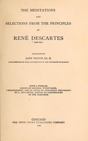 Front cover of The Meditations, and selections from the Principles, of René Descartes (1596-1650) by René Descartes