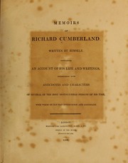 Front cover of Memoirs of Richard Cumberland by Richard Cumberland