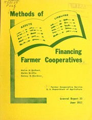 Front cover of Methods of financing farmer cooperatives by Helim H. Hulbert