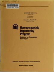 Cover of MHP homeownership opportunity program by Massachusetts Housing Partnership