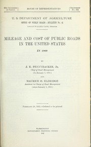 Cover of Mileage and cost of public roads in the United States in 1909 by J. E. Pennybacker