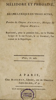 Front cover of Me lidore et Phrosine by A.-V. Arnault