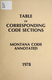 Cover of Montana code annotated by Montana